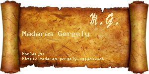 Madaras Gergely névjegykártya